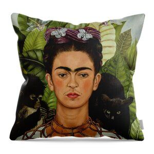 Frida Kahlo “Thorn Necklace” Pillow Cover – 17.5” Square – Woven Polyester – NWO